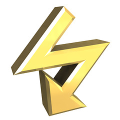 Image showing arrow symbol in gold - 3D 