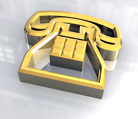 Image showing phone symbol in gold - 3d 