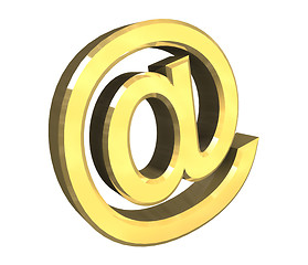 Image showing email symbol in gold (3d) 