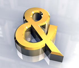 Image showing email symbol in gold (3d)