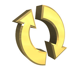 Image showing arrows symbol in gold - 3D 