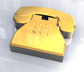 Image showing phone symbol in gold - 3d