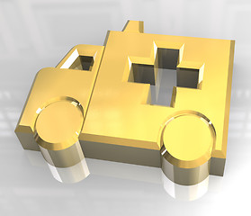 Image showing ambulance symbol in gold - 3d