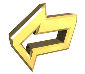 Image showing arrow symbol in gold - 3D