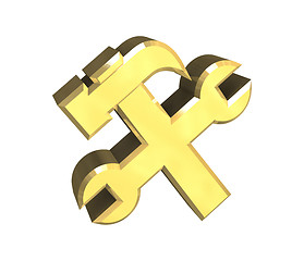 Image showing industrial working symbol in gold (3d)