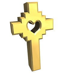 Image showing cross in gold - 3D 