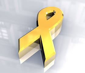 Image showing aids hiv symbol in gold (3d) 