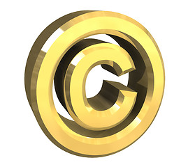 Image showing copyright symbol in gold (3d)
