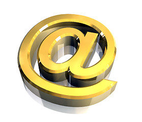 Image showing email symbol in gold (3d)