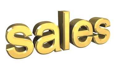 Image showing isolated sales symbol in gold - 3d 