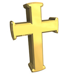 Image showing cross in gold - 3D