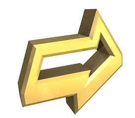 Image showing arrow symbol in gold - 3D 
