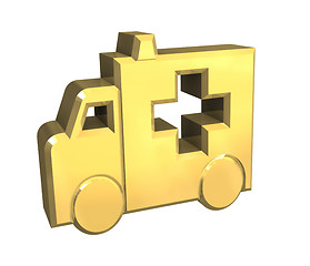 Image showing ambulance symbol in gold - 3d