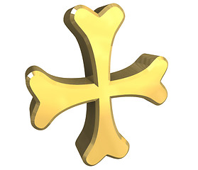 Image showing armenian cross in gold - 3D