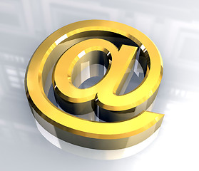 Image showing email symbol in gold (3d)