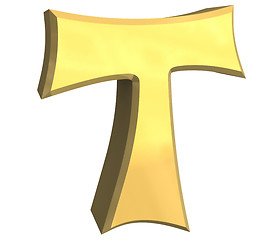Image showing tau cross in gold - 3D 
