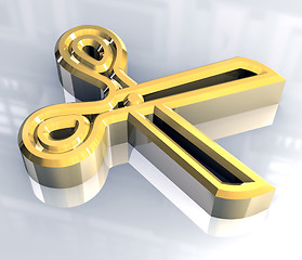 Image showing Scissor in gold background 3d 