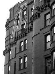 Image showing Black and White Brownstones in Boston