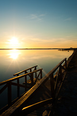 Image showing Sunrise on the Mar Menor