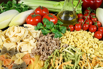 Image showing Pasta and vegetables