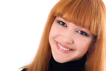 Image showing Portrait of the smiling redheaded woman