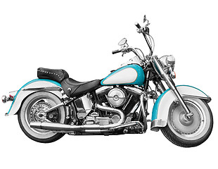 Image showing Vintage motorcycle - chopper on white