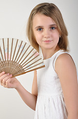 Image showing child with a fan