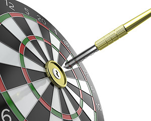Image showing Dartboard with keyhole in center with key on arrow
