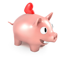 Image showing Piggy bank with heart