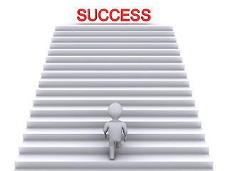 Image showing Climbing stairs to success