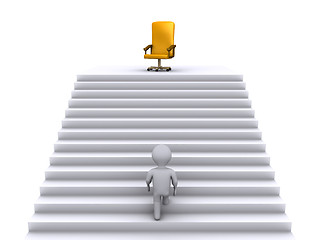 Image showing Climbing stairs to earn the business position