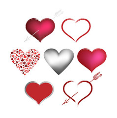 Image showing Set Valentines hearts