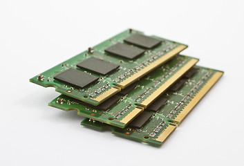 Image showing three stacked memory modules