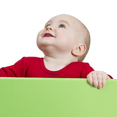 Image showing young child holding shield