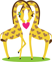 Image showing Giraffe Love