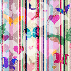 Image showing Striped seamless valentine pattern