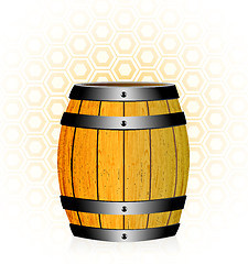 Image showing wooden barrel with honey