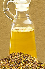 Image showing linseed oil and linseed