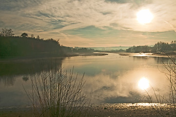 Image showing  lake in morning sun