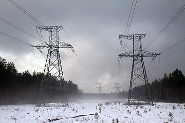 Image showing High-voltage lines