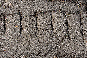 Image showing Old cracked asphalt