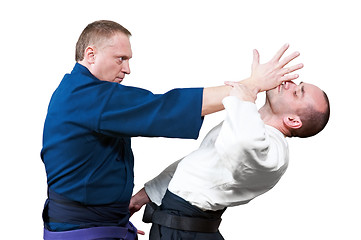 Image showing Sparring of two jujitsu fighters