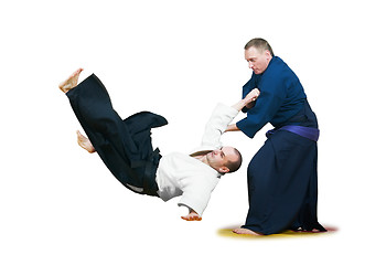 Image showing Sparring of two jujitsu fighters