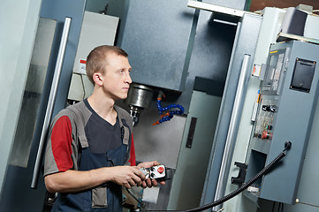 Image showing worker at machining tool workshop