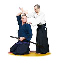 Image showing Sparring of two jujitsu fighters