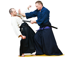 Image showing Sparring of two jujitsu fighters