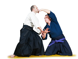 Image showing Sparring of two jujitsu fighters