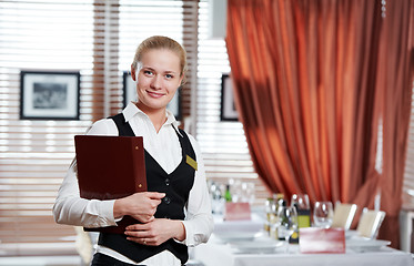 Image showing restaurant manager woman at work place