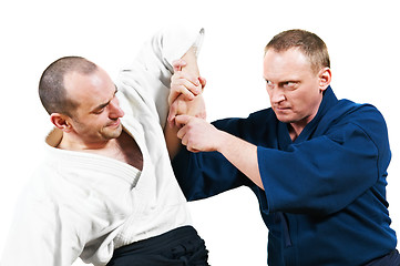 Image showing Sparring of two jujitsu fighters