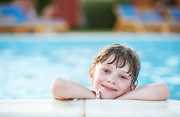 Image showing little girl at swimming pool